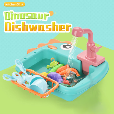 Kids Pretend Dinosaur Pumping Water Kitchen Sink